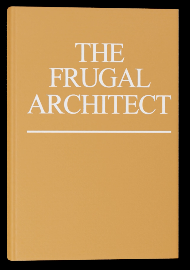Book cover with title The Frugal Architect